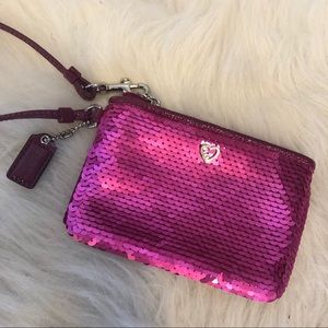 COACH Sequin Poppy Wristlet NWOT